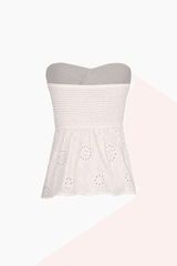 Knot Front Knit Embroidered Tube Top
