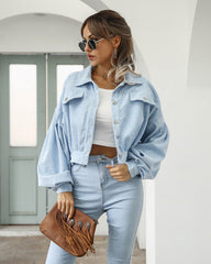 Corduroy Jacket Lantern Sleeve Single Breasted Short Jacket