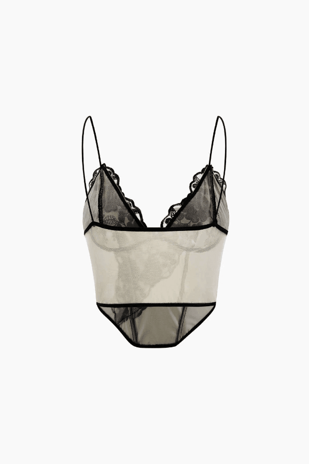 Lace Panel Mesh Cami Top – Godu Shop