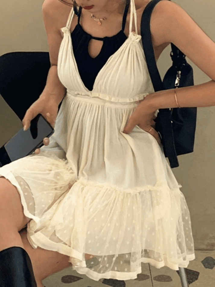 Lace Halter Mini Dress