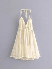 Lace Halter Mini Dress