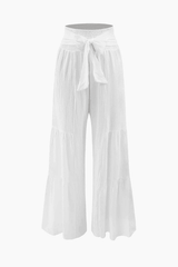 Linen Tie Waist Wide Leg Pants
