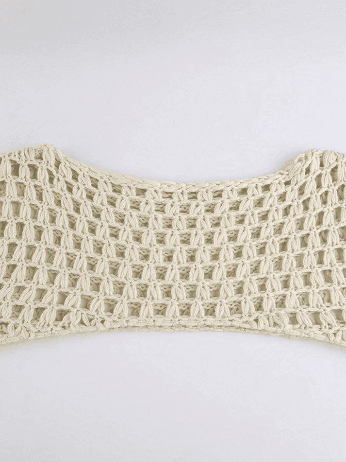 Long Sleeve Crochet Bolero Knit Top