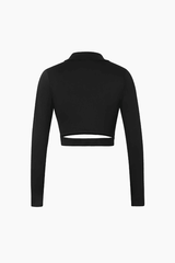 Long Sleeve Cut Out Cropped Top