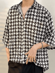 Men's Houndstooth Button Down Shirt