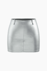 Metallic Strapless Corset Top And A-line Mini Skirt Set