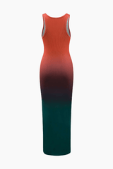 Ombre Ribbed Sleeveless Midi Dress