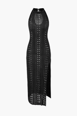 Openwork Knit Sleeveless Cover Up Dress
