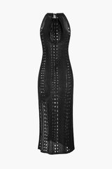 Openwork Knit Sleeveless Cover Up Dress