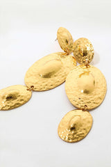Oval Metal Drop Earrings