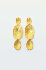 Oval Metal Drop Earrings