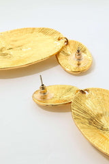 Oval Metal Drop Earrings