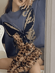 Oversized Butterfly Jacquard Sweater