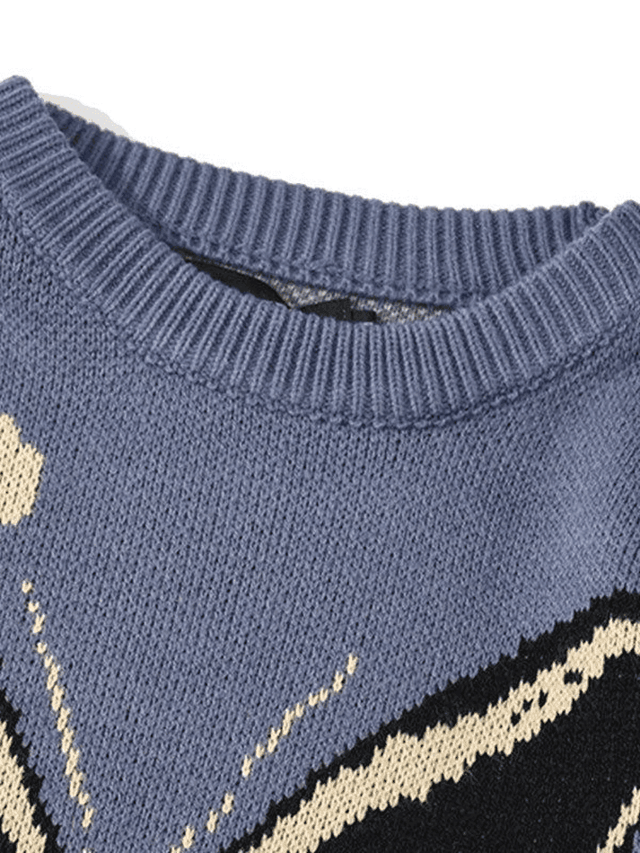 Oversized Butterfly Jacquard Sweater