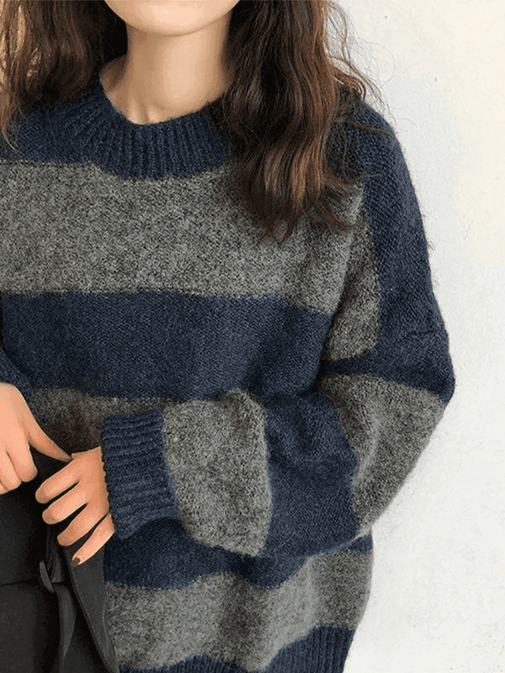 Oversized Stripe Pullover Sweater