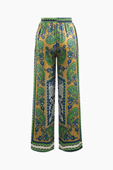 Paisley Print Drawstring Waist Pants