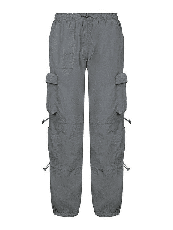 Pocket Patched Drawstring Cargo Pants