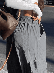 Pocket Patched Drawstring Cargo Pants