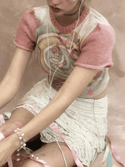 Print Patchwork Short Sleeve Tee