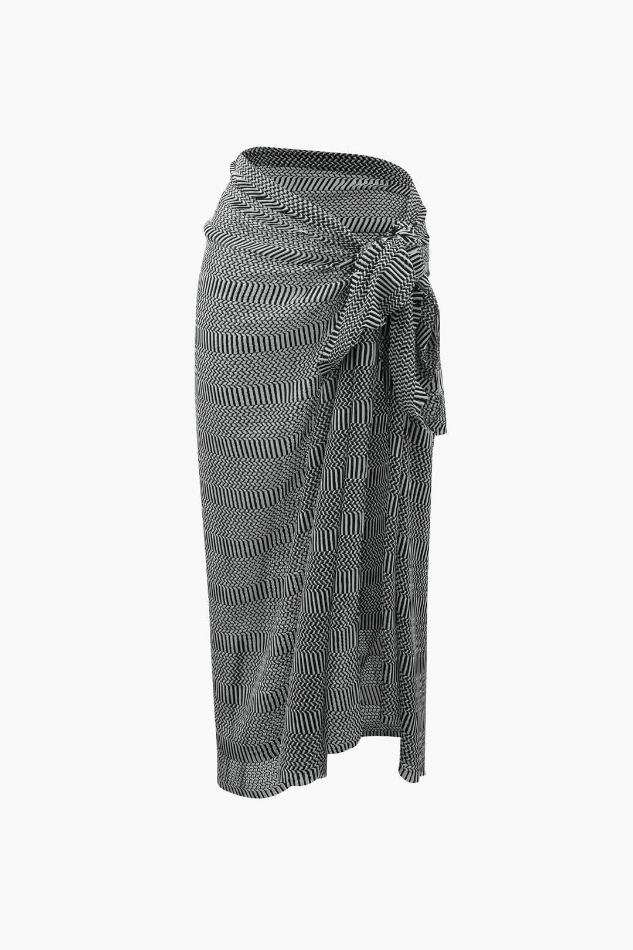 Printed Wrap Sarong Cover Up