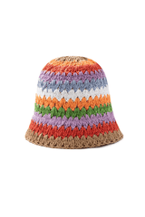 Rainbow Straw Bucket Hat