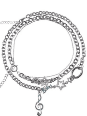 Rhinestone Decor Charm Necklace