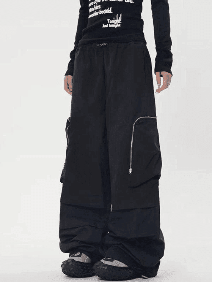 Ruched Zip Pocket Cargo Pants