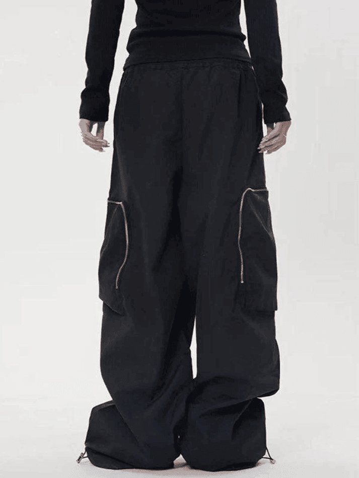 Ruched Zip Pocket Cargo Pants