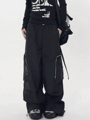 Ruched Zip Pocket Cargo Pants