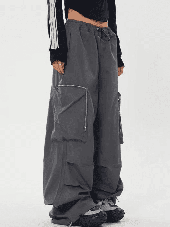 Ruched Zip Pocket Cargo Pants