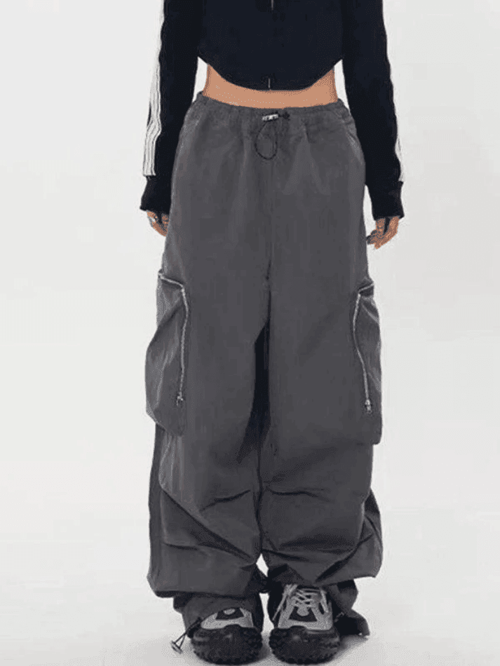 Ruched Zip Pocket Cargo Pants