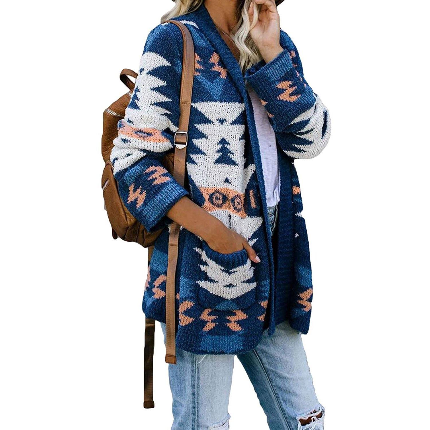 Sidefeel  Open Front Cardigan Sweater Button Down Knit Sweater Coat