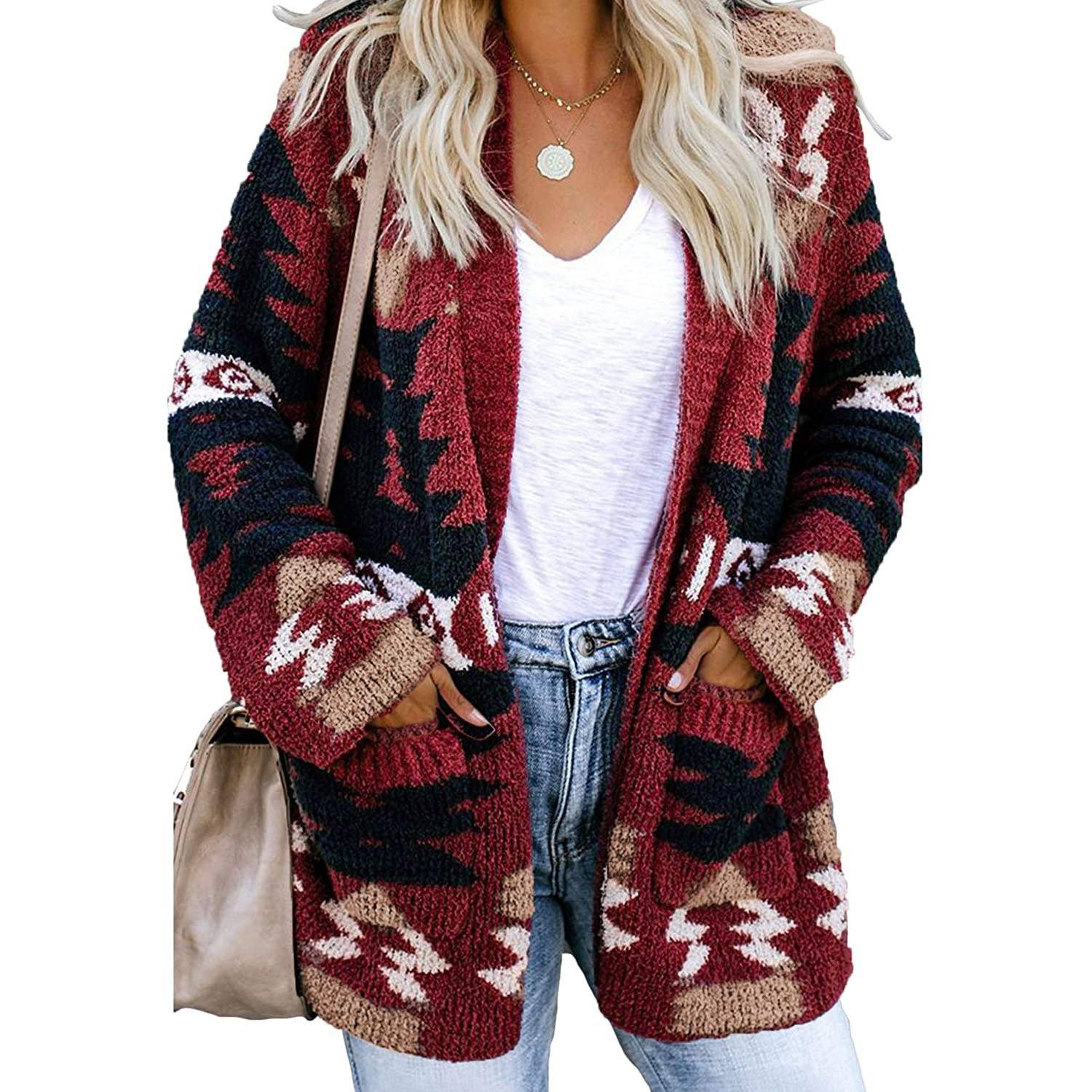 Sidefeel  Open Front Cardigan Sweater Button Down Knit Sweater Coat