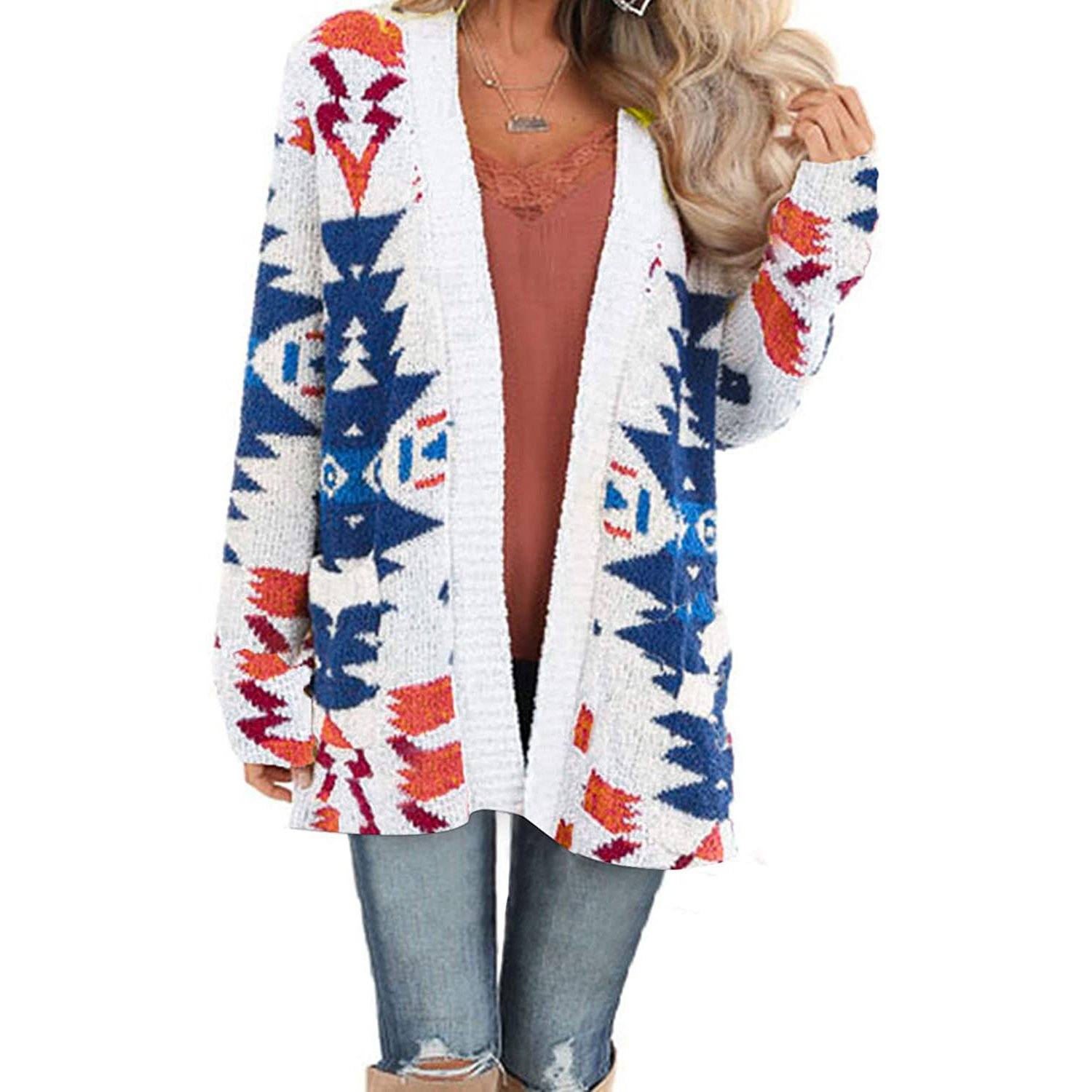 Sidefeel  Open Front Cardigan Sweater Button Down Knit Sweater Coat