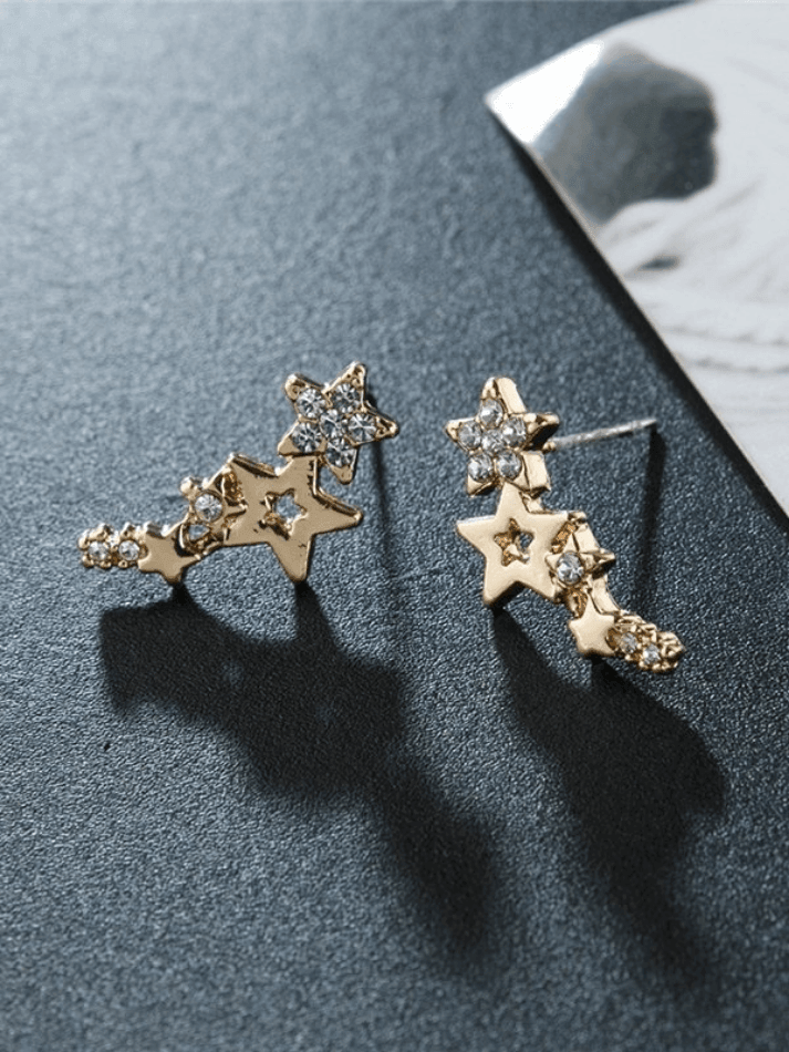 Simple Rhinestone Star Earrings