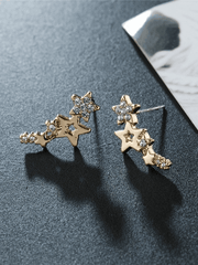 Simple Rhinestone Star Earrings