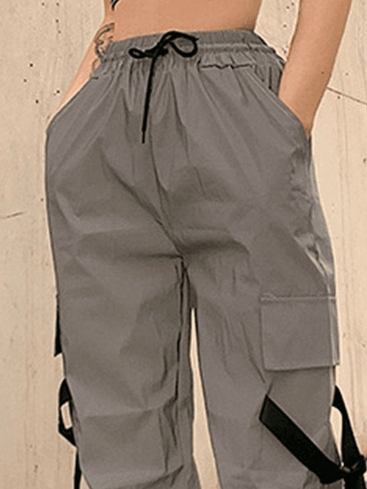 Size Friendly Reflective Parachute Cargo Pants