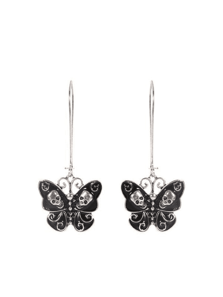 Skull Butterfly Earrings