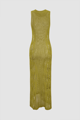Sleeveless Openwork Knit Cover Up Dress