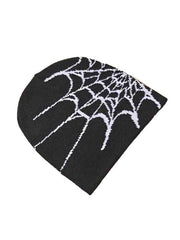 Spider Web Print Beanie Hat