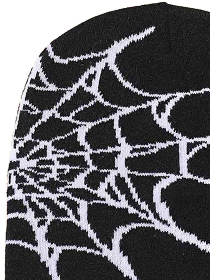 Spider Web Print Beanie Hat