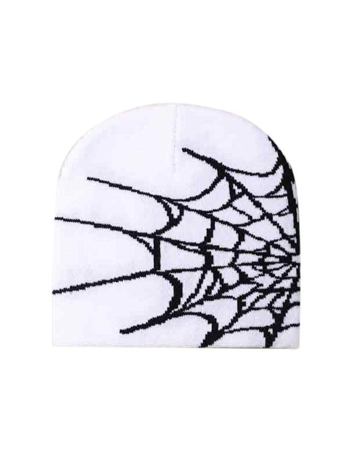 Spider Web Print Beanie Hat