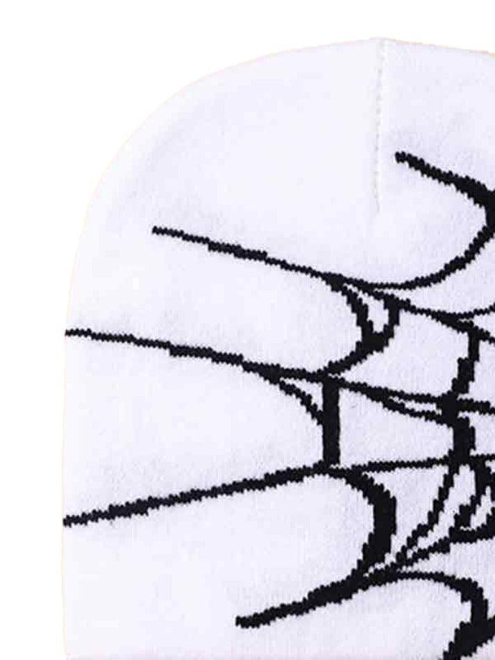Spider Web Print Beanie Hat