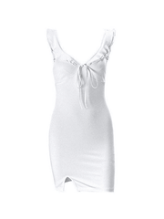 Split V Neck Mini Dress