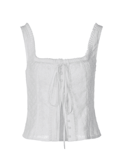Square Neck Embroidery Cutout Cami Top
