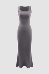 Square Neck Mermaid Midi Dress