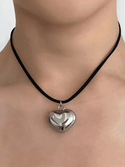 Stainless Steel Heart Adjustable Necklace