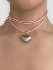 Stainless Steel Heart Adjustable Necklace