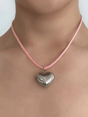 Stainless Steel Heart Adjustable Necklace
