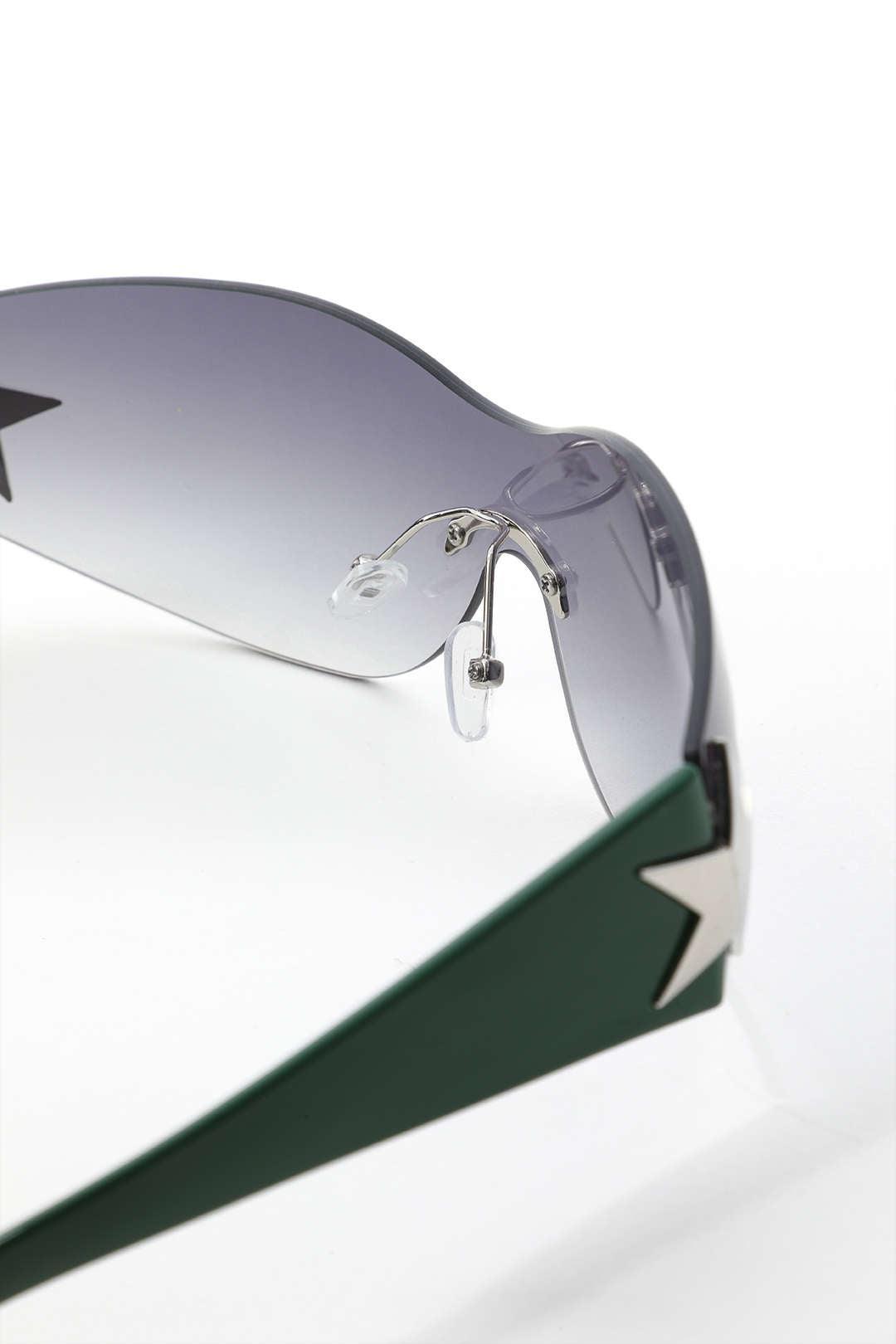 Star Decor Wraparound Rimless Sunglasses